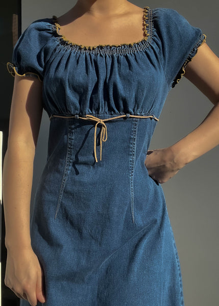 Denim Milkmaid Dress (M/L-L)