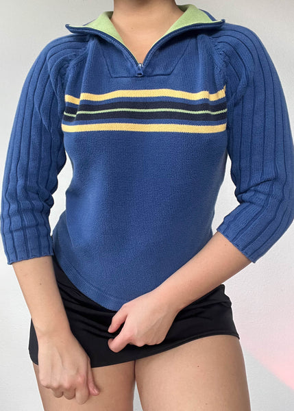 Liam 90's 1/4 Zip Knit Top (XS-S)