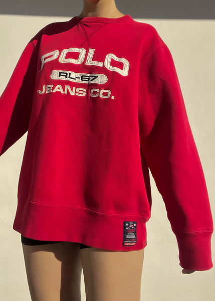 Cherry Red Polo Jeans Crewneck (L)