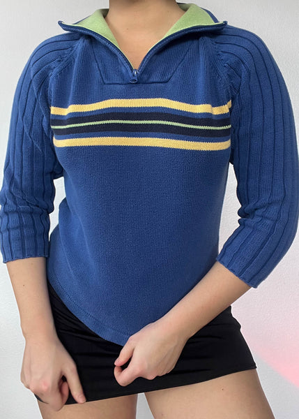 Liam 90's 1/4 Zip Knit Top (XS-S)