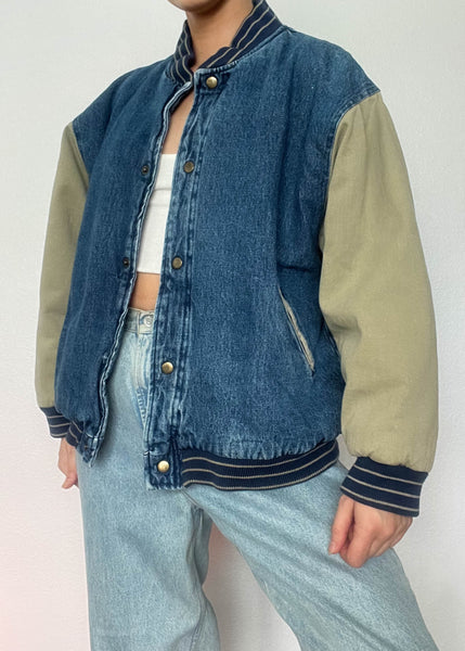 90's Color-Block Bomber (S)