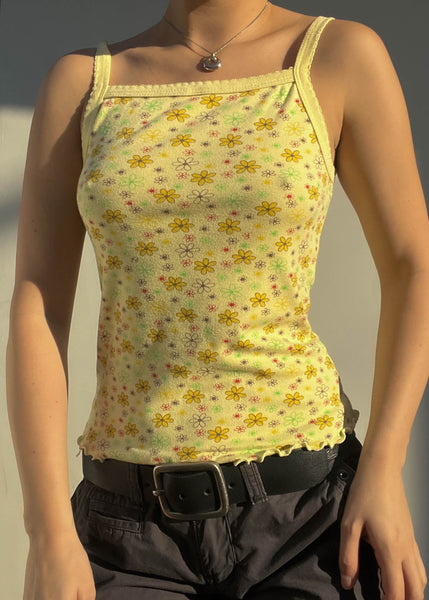 Yellow Daisy Print Tank (S)