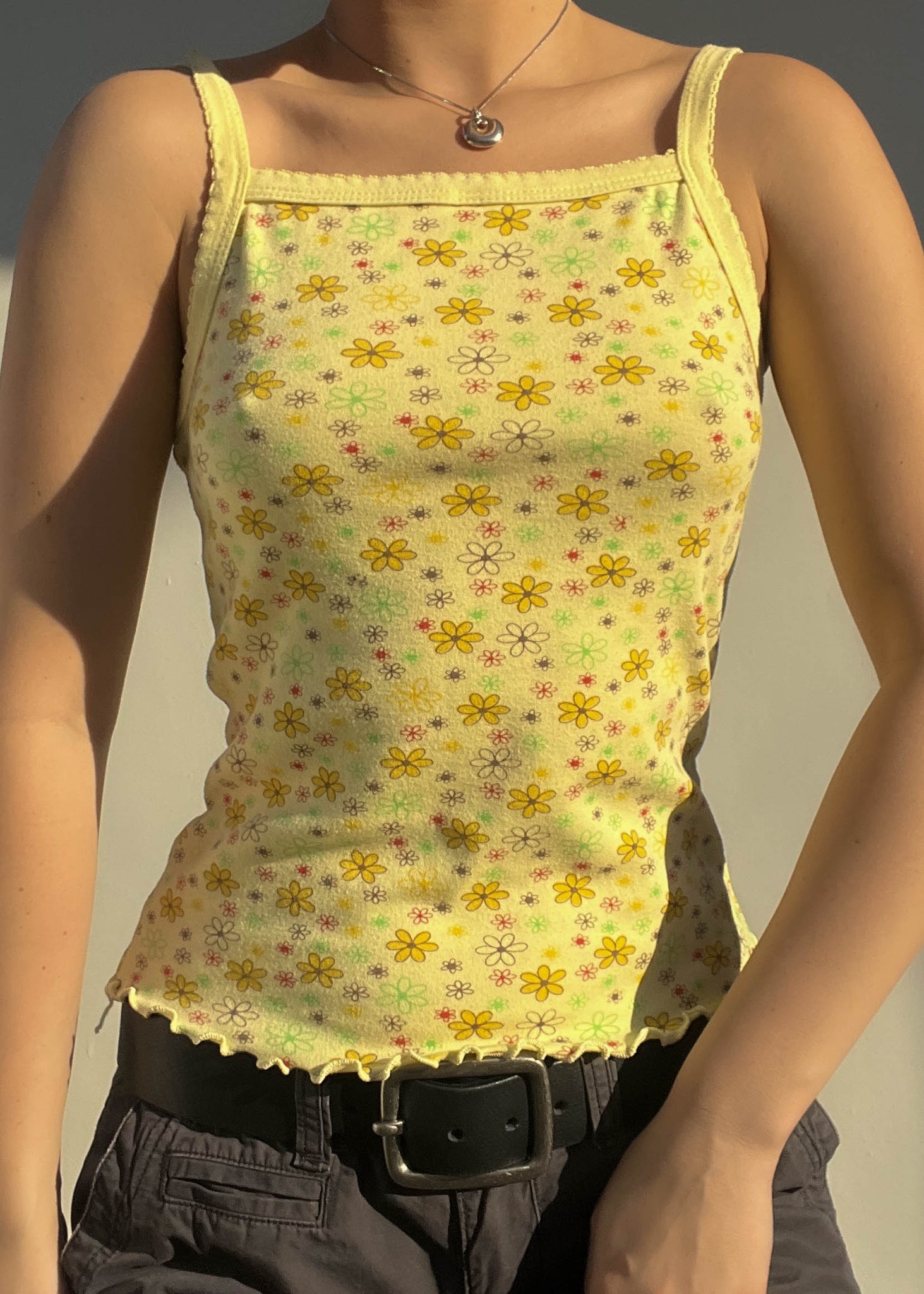 Yellow Daisy Print Tank (S)
