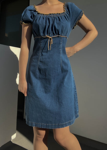 Denim Milkmaid Dress (M/L-L)