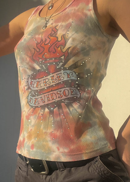 Pastel Tie Dye Harley Tank (S)