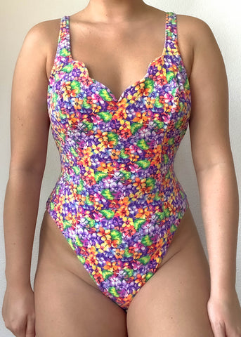 80’s Floral Bodysuit (M-L)