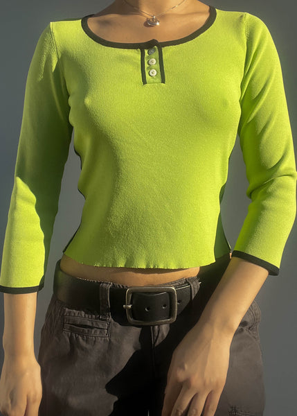 90's Lime & Black Knit (S)