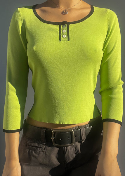 90's Lime & Black Knit (S)