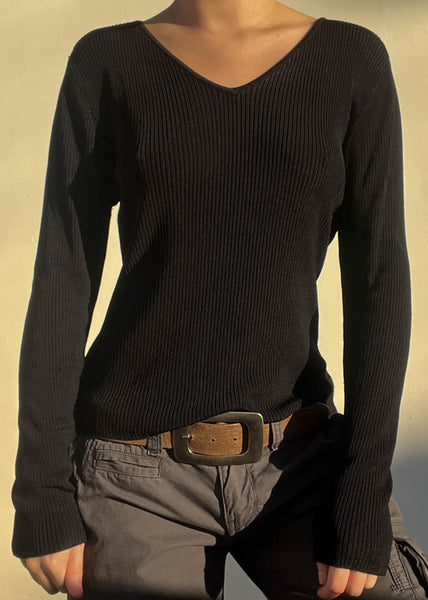 Y2k Black Long Sleeve Knit (L)