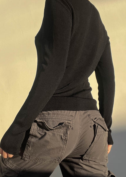 Y2k Black Long Sleeve Knit (L)