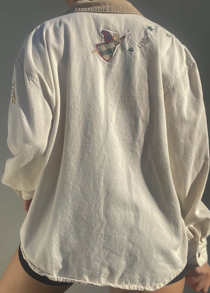 80's Angel Button Down (L)