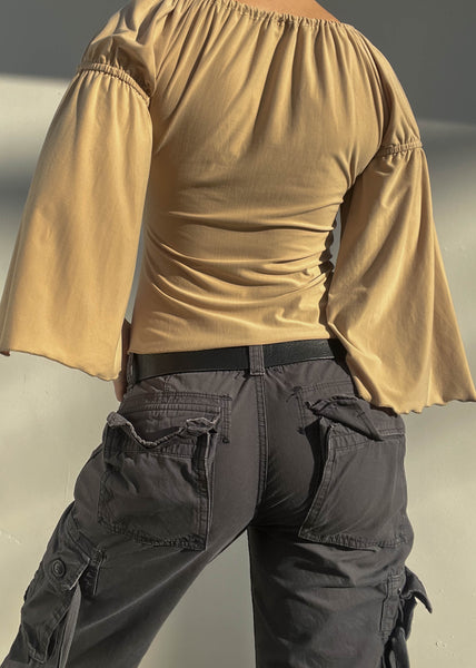 Y2k Beige Bell Sleeve (S)
