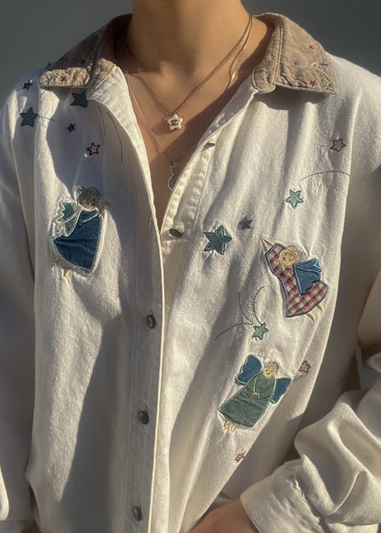 80's Angel Button Down (L)