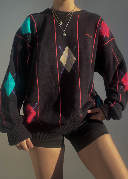 90's Izod Argyle Knit (L)