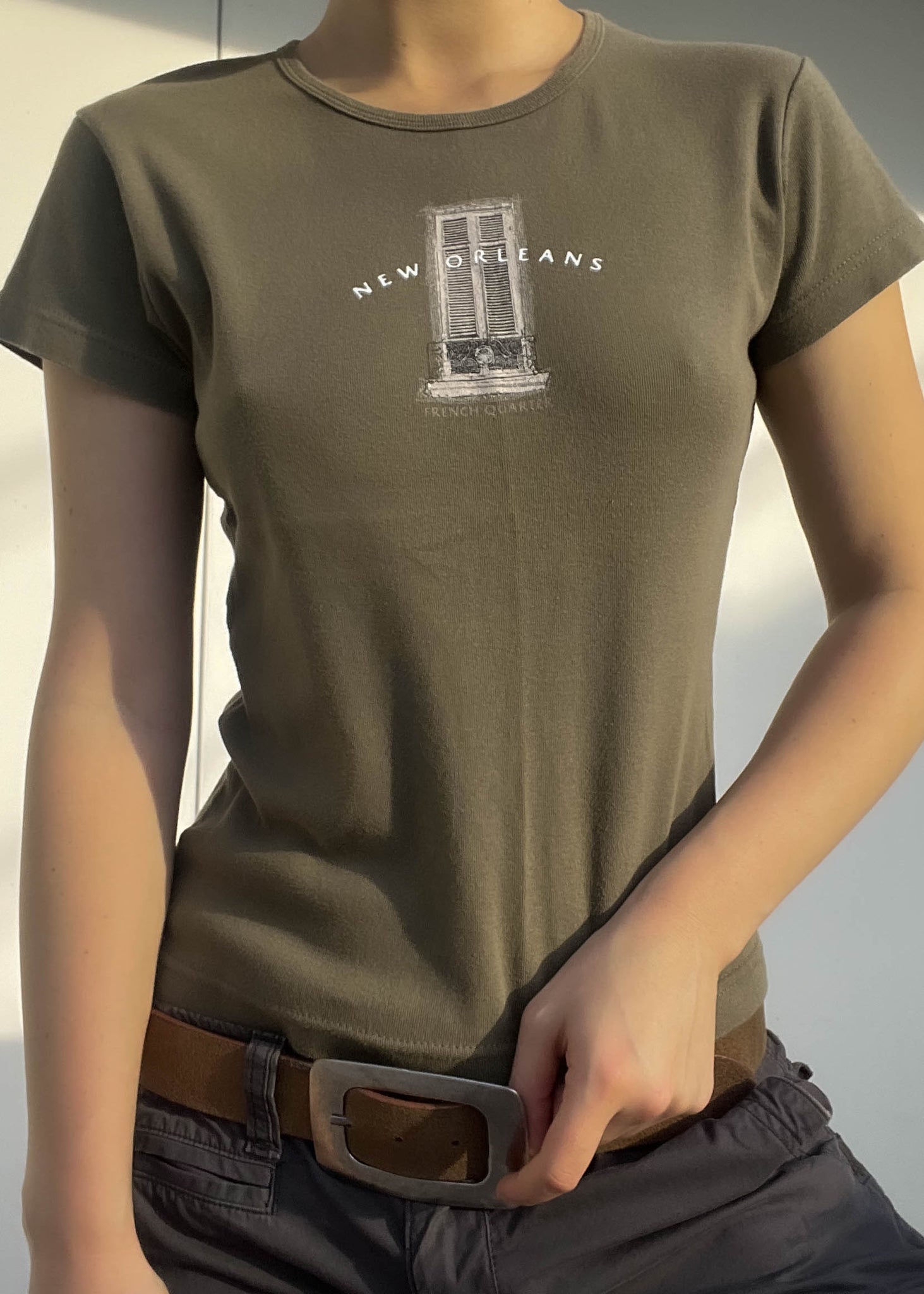 New Orleans Olive Baby Tee (S)