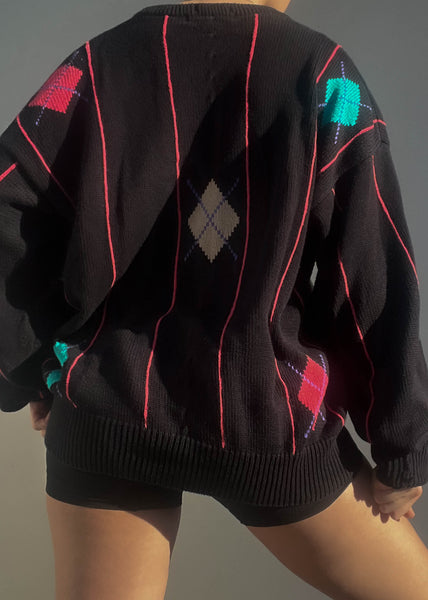90's Izod Argyle Knit (L)