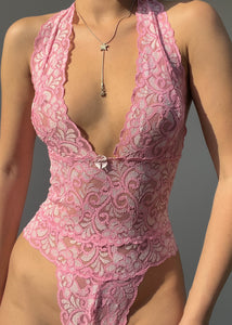 2000's Pink Lace Teddy (S)