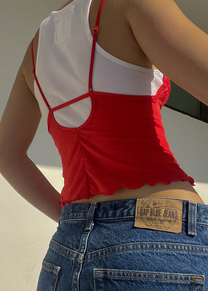2000's Red Lace & Bows Tank (S)