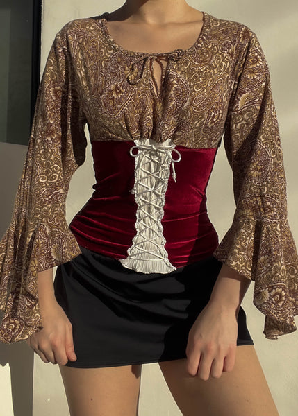 Sangria Corset Bell Sleeve (S)