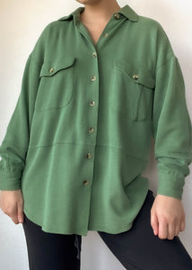 80’s Cozy Green Button Down (L-XL)