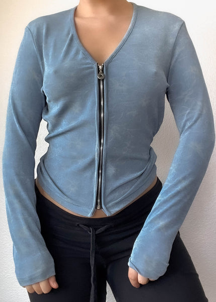 90’s Blue Zip Top (S-M)