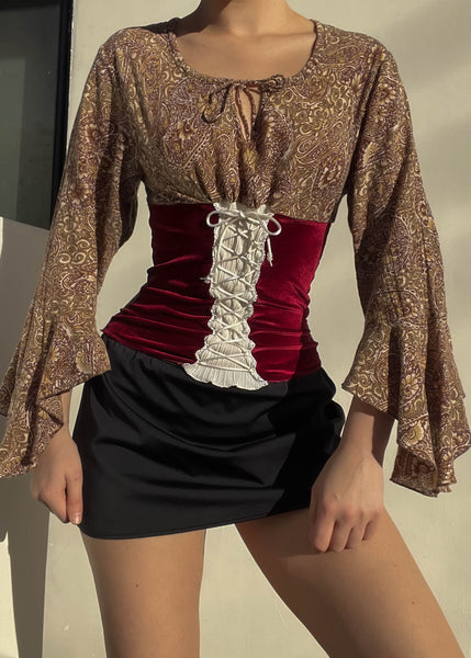 Sangria Corset Bell Sleeve (S)