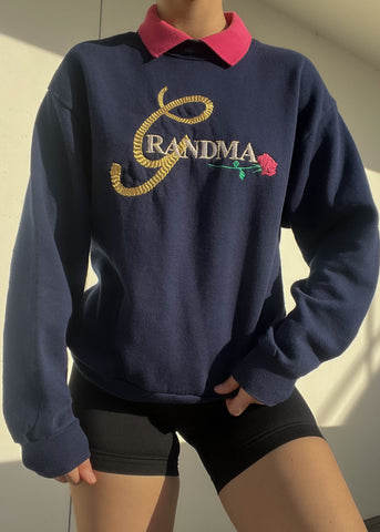 80's Grandma Collared Sweatshirt (S-M)