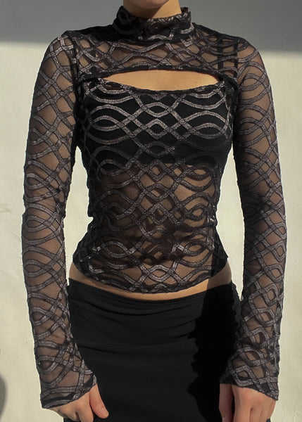 90's Cut-Out Mesh Long Sleeve (S)