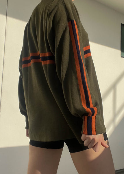 90's Olive & Orange Skate Sweater (XL)