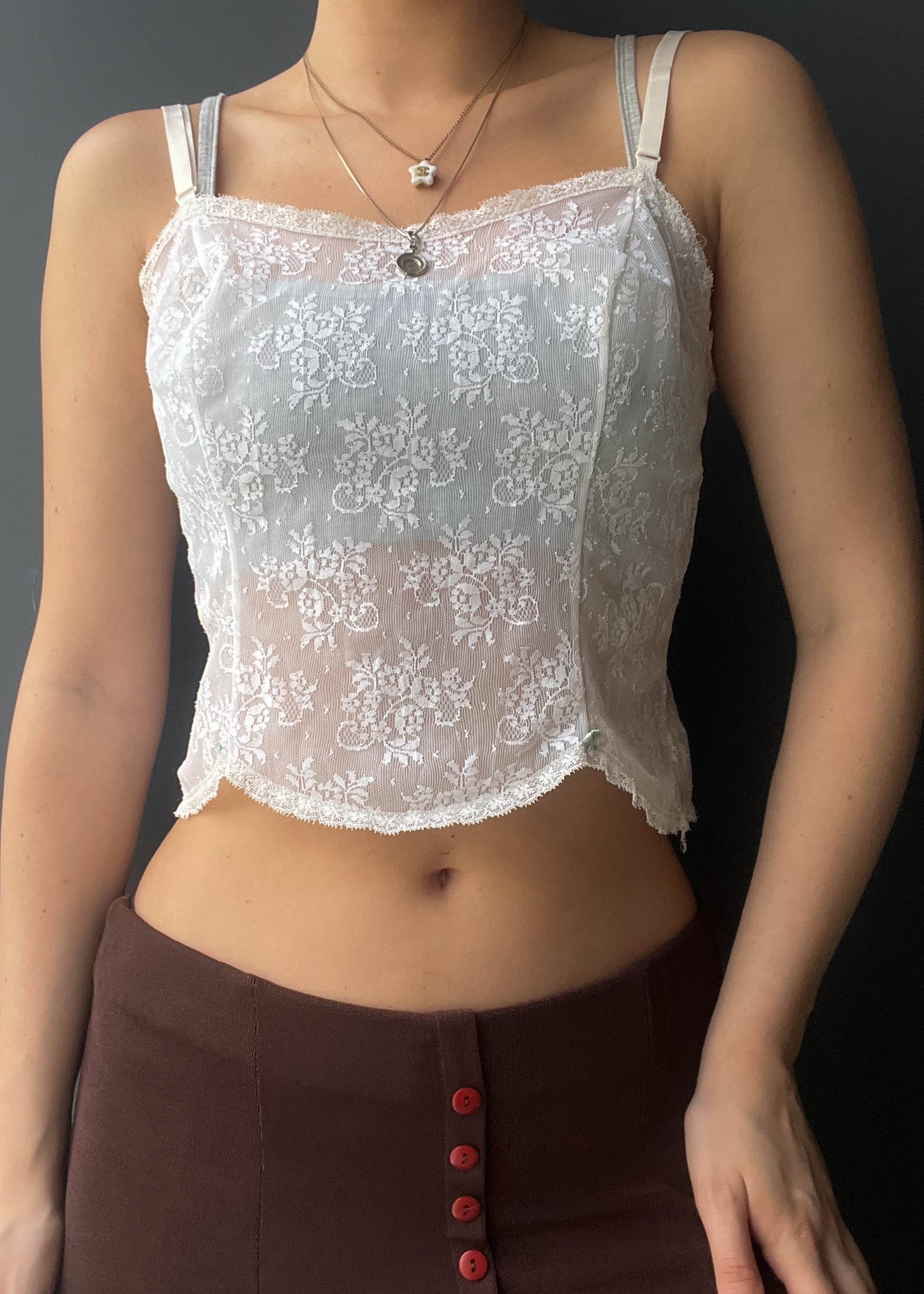 70's Cream Lace Camisole (M)