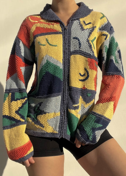 90's Abstract Stars Knit (S)
