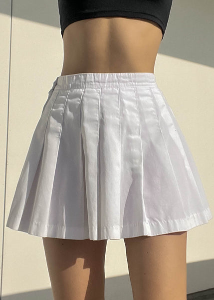80’s White Pleated Tennis Skirt (S)