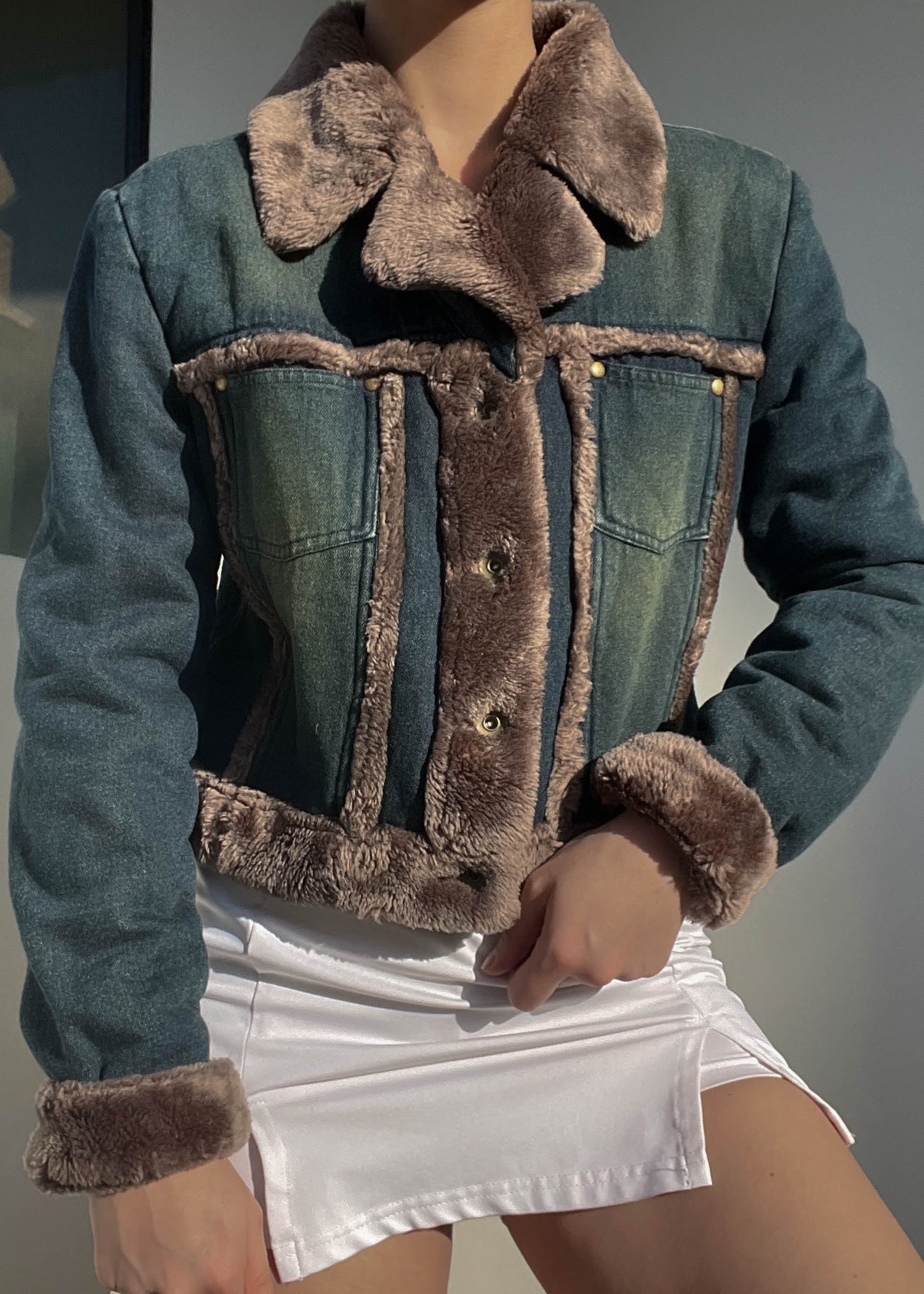 Y2k Bebe Fur Trim Jacket (S)