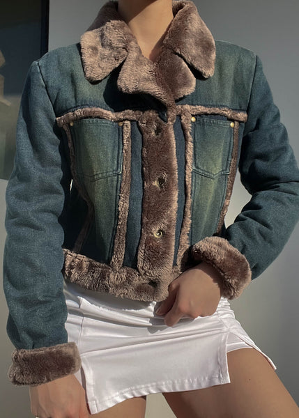 Y2k Bebe Fur Trim Jacket (S)