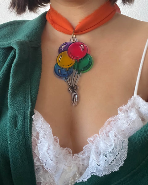 80's Rainbow Balloon Choker