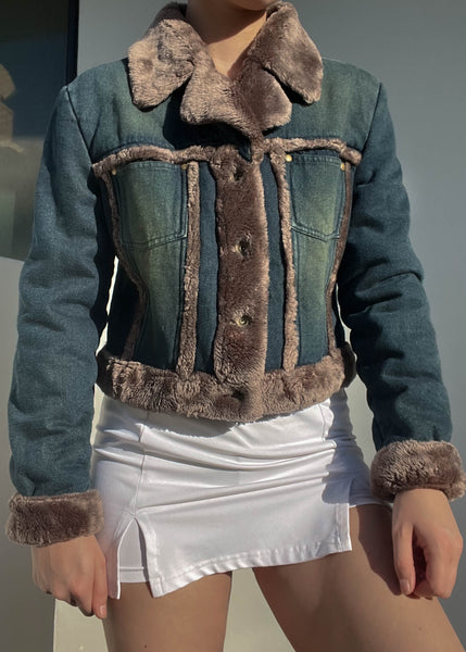 Y2k Bebe Fur Trim Jacket (S)