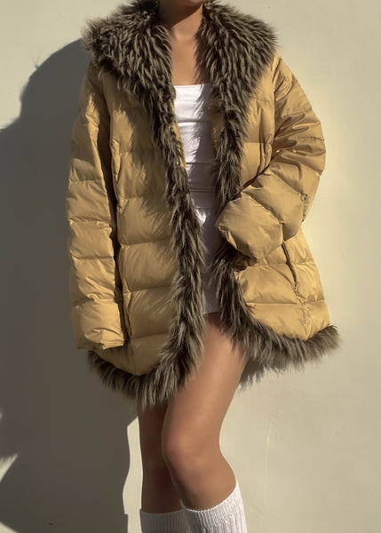 Isla Y2k Fur Trim Coat (XL)