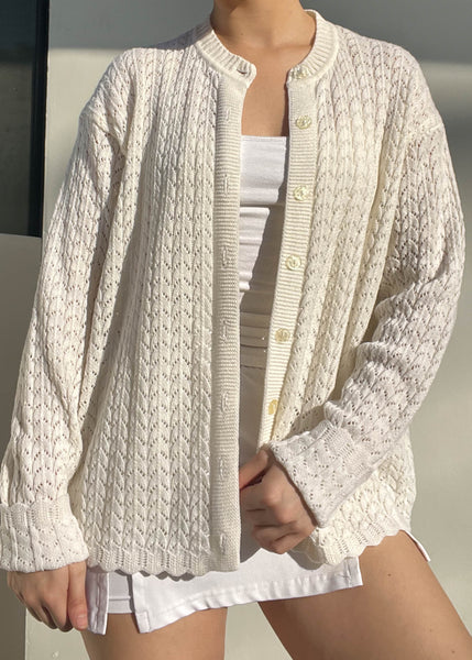 80's Ivory Cardigan (L-XL)
