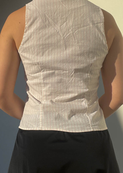 90's Pinstripe Sleeveless Top (S)