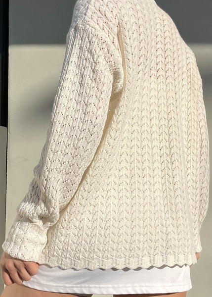 80's Ivory Cardigan (L-XL)