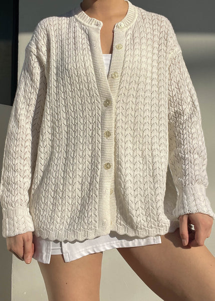 80's Ivory Cardigan (L-XL)