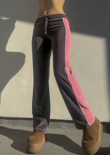 Gray & Pink Velour Lounge Pants (S-S/M)