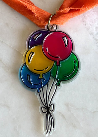 80's Rainbow Balloon Choker