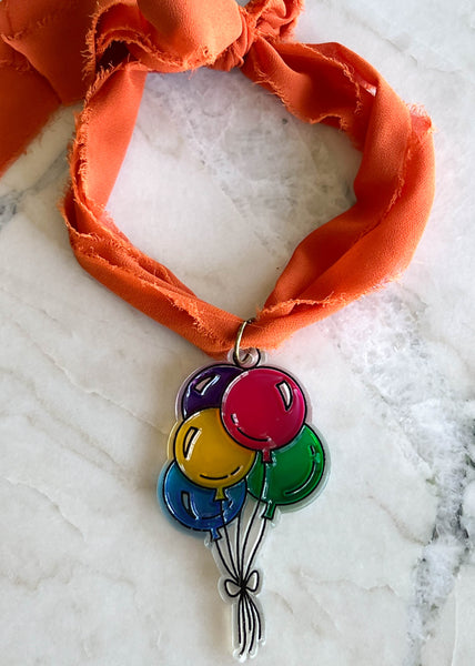 80's Rainbow Balloon Choker