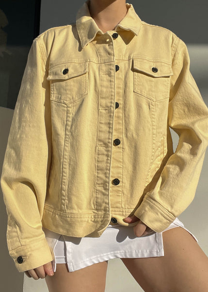 Pastel Yellow Denim Jacket (L)