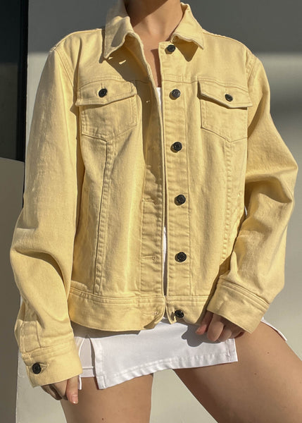 Pastel Yellow Denim Jacket (L)
