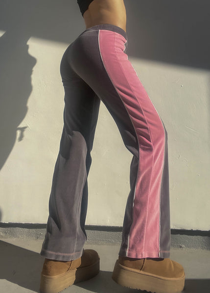 Gray & Pink Velour Lounge Pants (S-S/M)