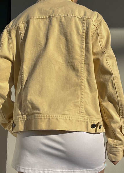 Pastel Yellow Denim Jacket (L)