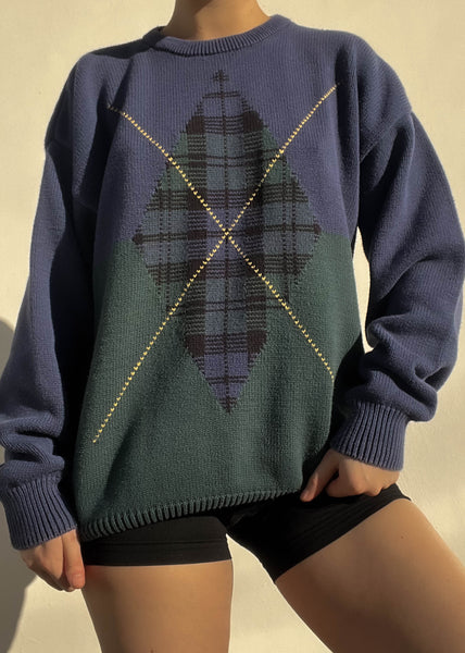 Ashford 90's Plaid Argyle Knit (L-XL)