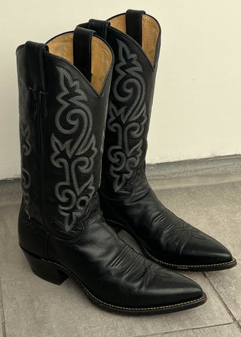 90's Black Cowboy Boots (7-8)